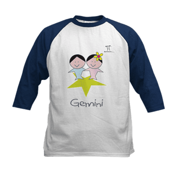A Gemini Kiddie Kids Baseball Jersey with the word gemini on it.