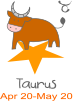 A bull with the personality traits of Taurus, born between April 22 and May 20.